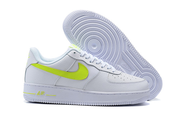 Women's Air Force 1 Low Top White/Green Shoes 0102